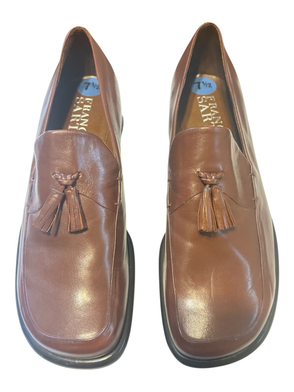 Franco Sarto Brown Leather Tassel Loafers Size 7.5 NWOT